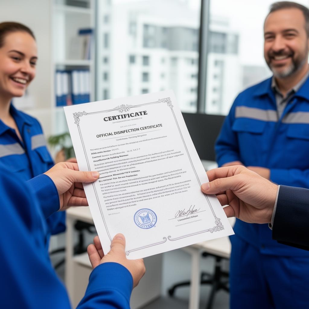 Certificat de désinfection officiel NHC remis au client